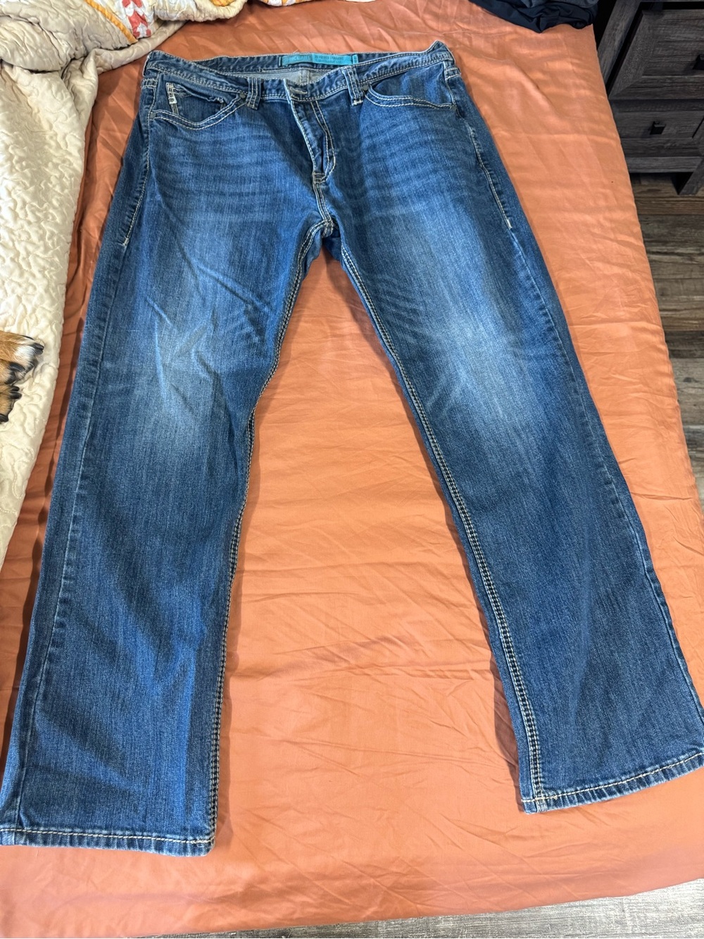 Relaxed Fit Men’s Denim Jeans in Faded Blue 40x32 Rock and Roll Cowboy